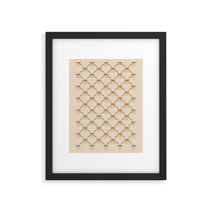 Bows & Ribbons Pattern LVI Neutral Beige Framed Art Print Gallery Image 1