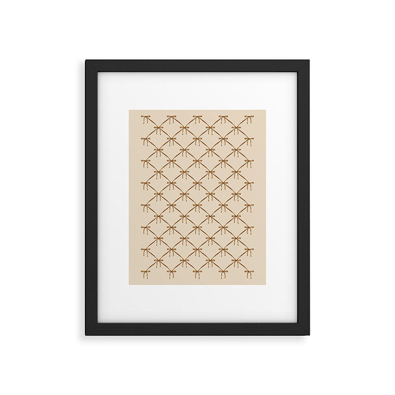 Bows & Ribbons Pattern LVI Neutral Beige Framed Art Print Gallery Image 6