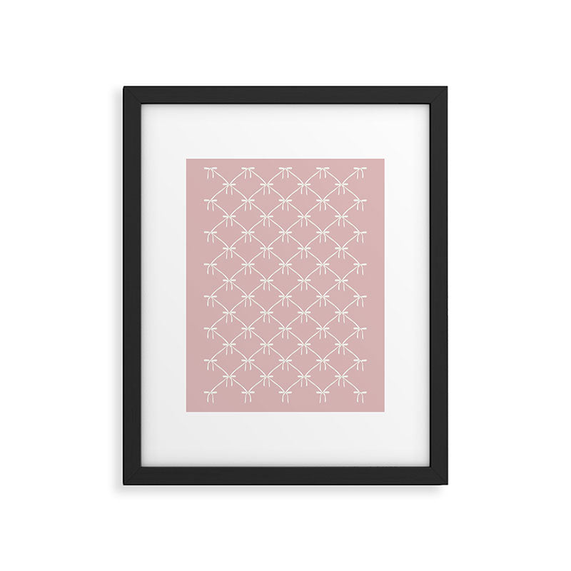 Bows & Ribbons Pattern LVII Pastel Pink Framed Art Print Gallery Image 6
