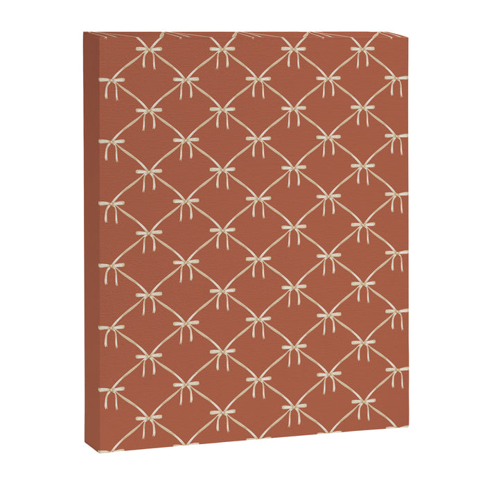 Bows & Ribbons Pattern LVIII Terracotta Orange Canvas Print Gallery Image 1