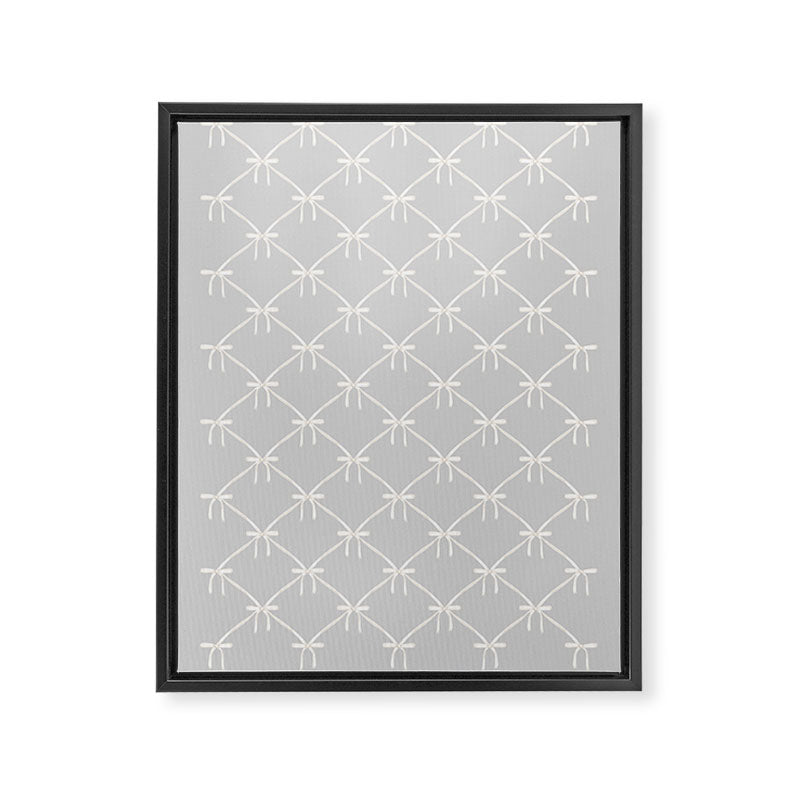 Bows & Ribbons Pattern LX Light Grey Framed Canvas Print Gallery Image 8