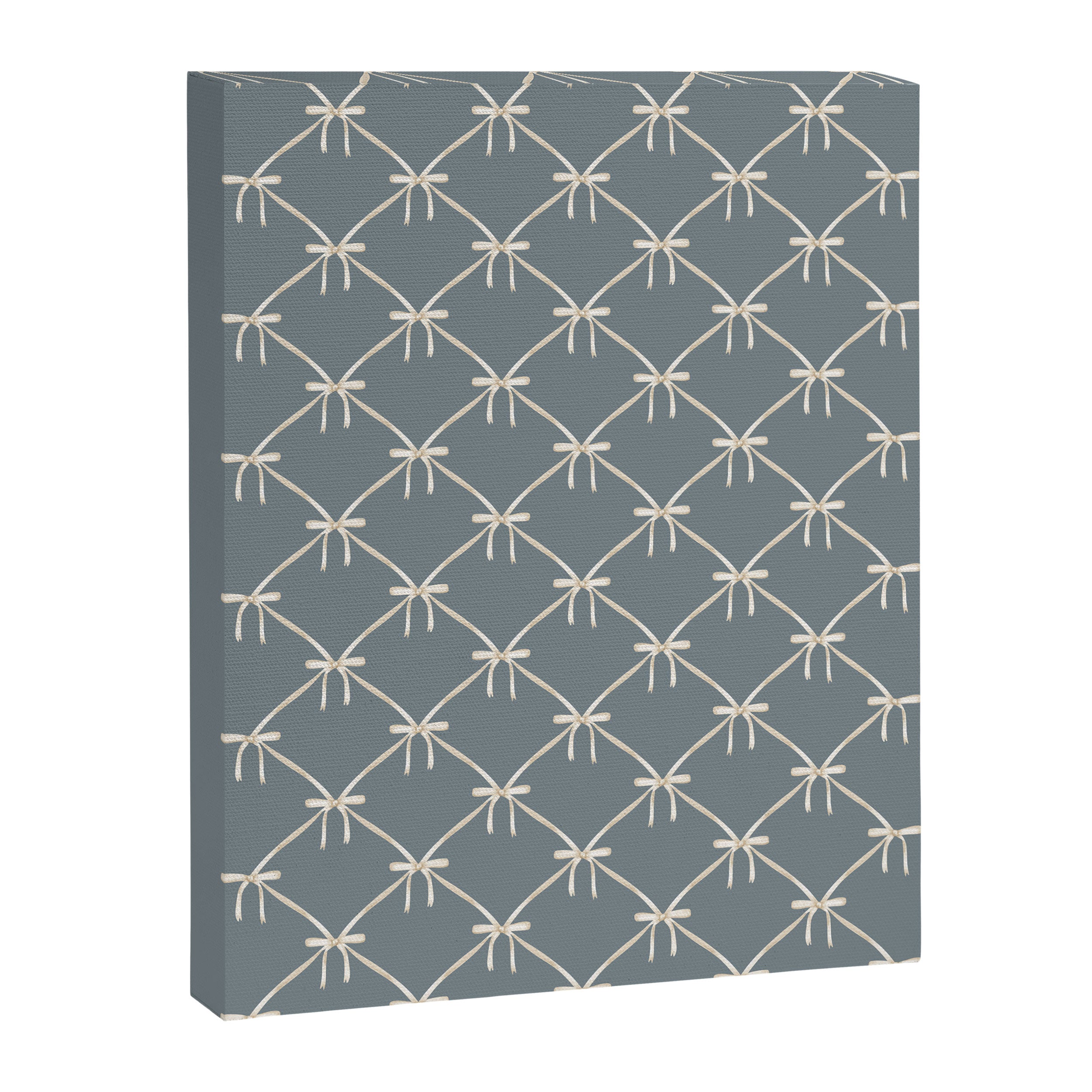 Bows & Ribbons Pattern LXI Neutral Grey Canvas Print Gallery Image 8