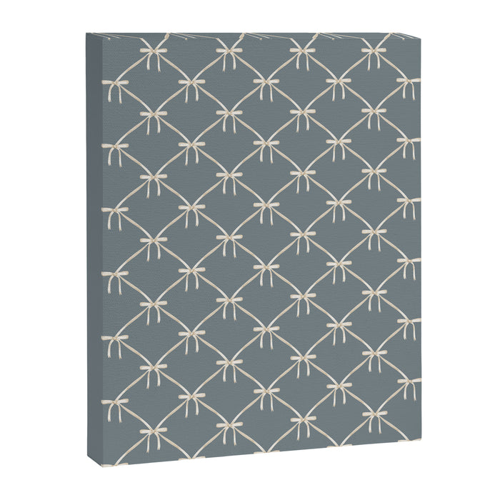 Bows & Ribbons Pattern LXI Neutral Grey Canvas Print Gallery Image 1