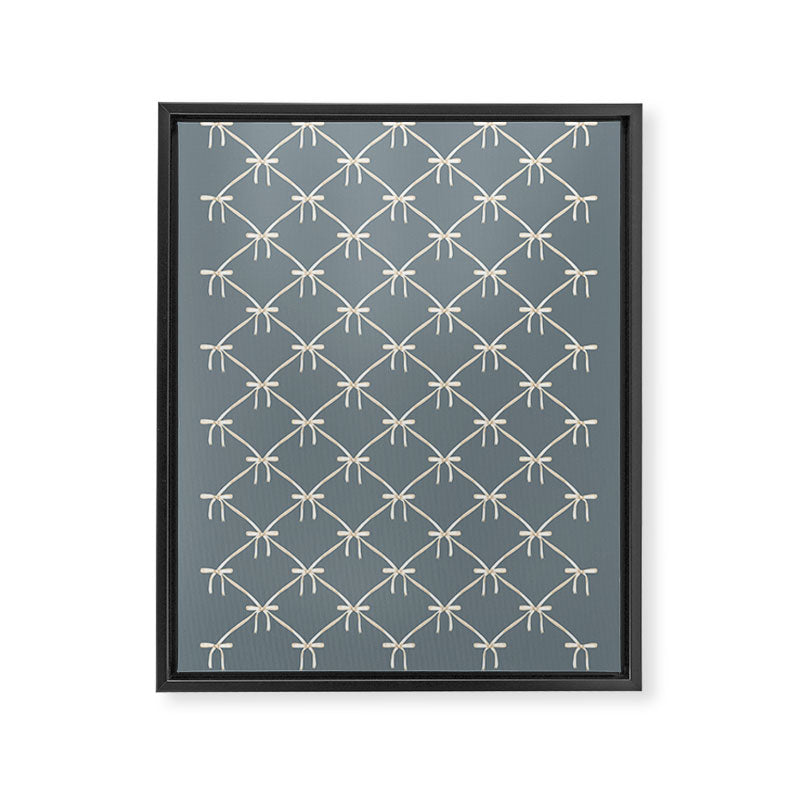 Bows & Ribbons Pattern LXI Neutral Grey Framed Canvas Print Gallery Image 8