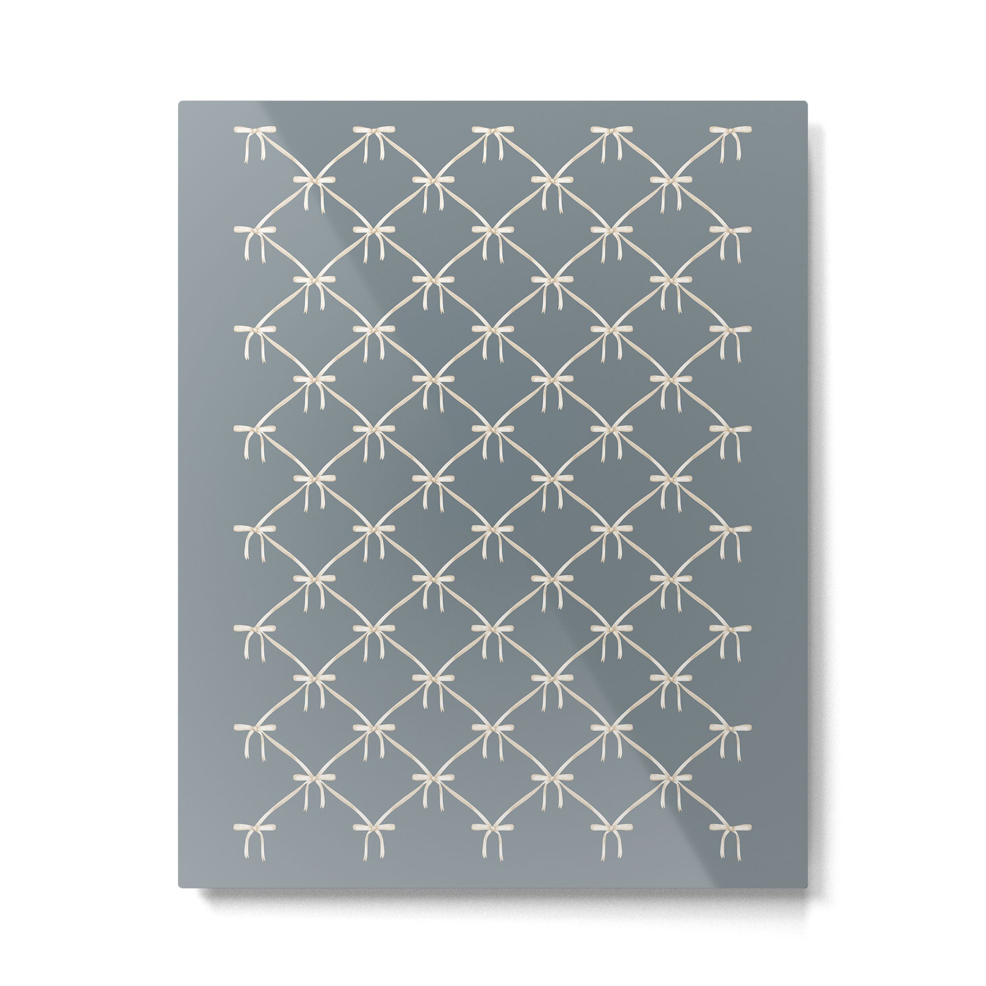 Bows & Ribbons Pattern LXI Neutral Grey Metal Print Gallery Image 6