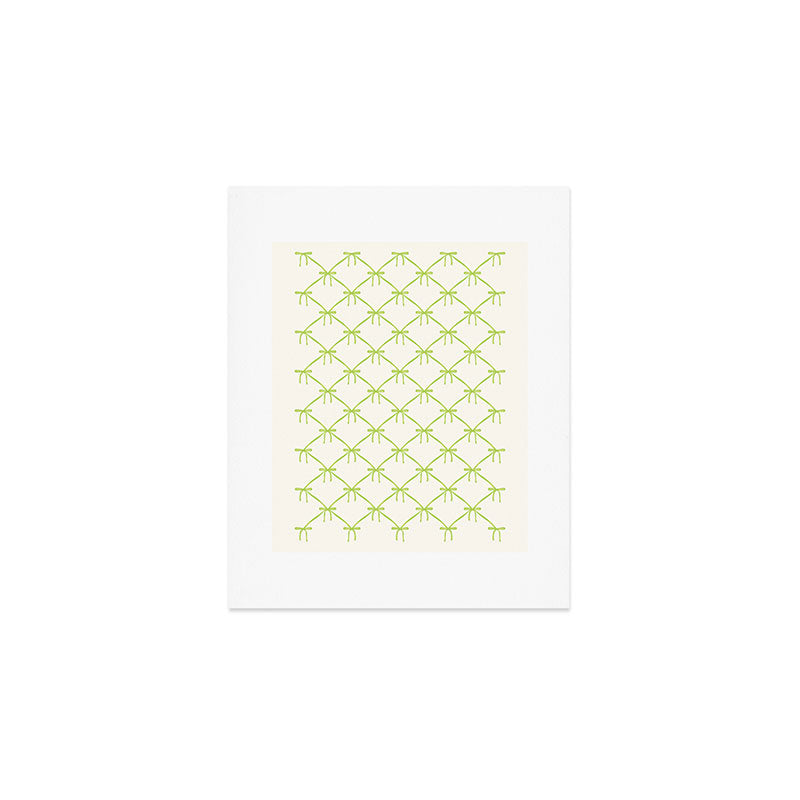 Bows & Ribbons Pattern V Green Art Print Gallery Image 1