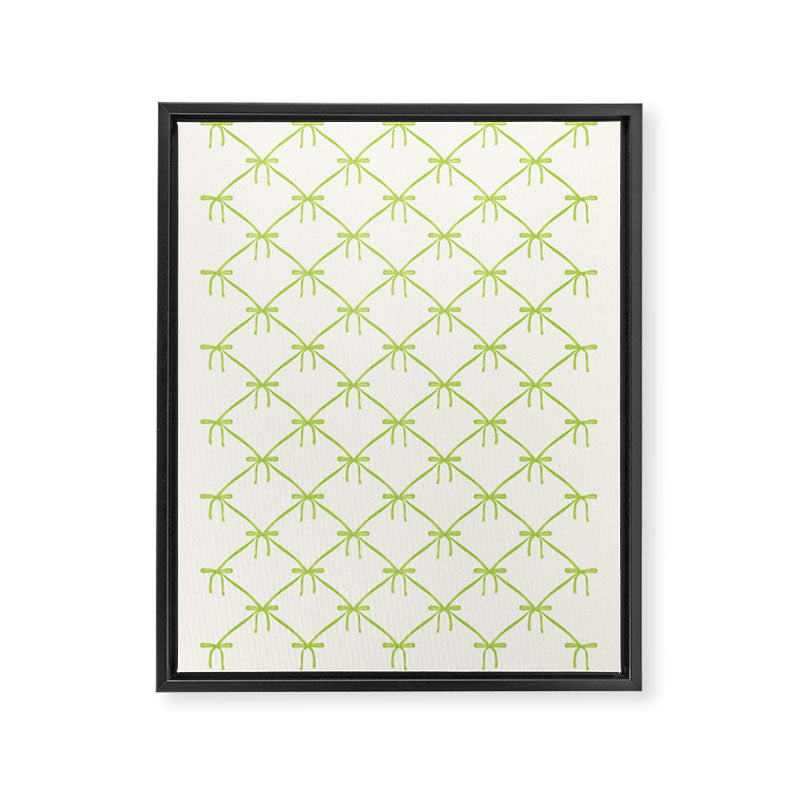 Bows & Ribbons Pattern V Green Framed Canvas Print Gallery Image 8