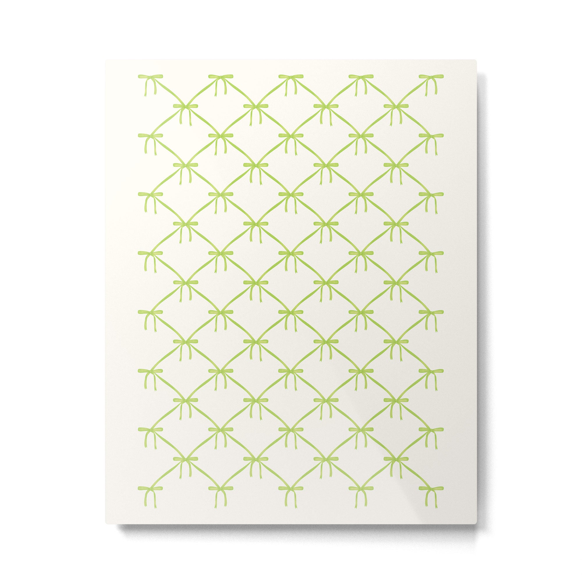 Bows & Ribbons Pattern V Green Metal Print Gallery Image 6