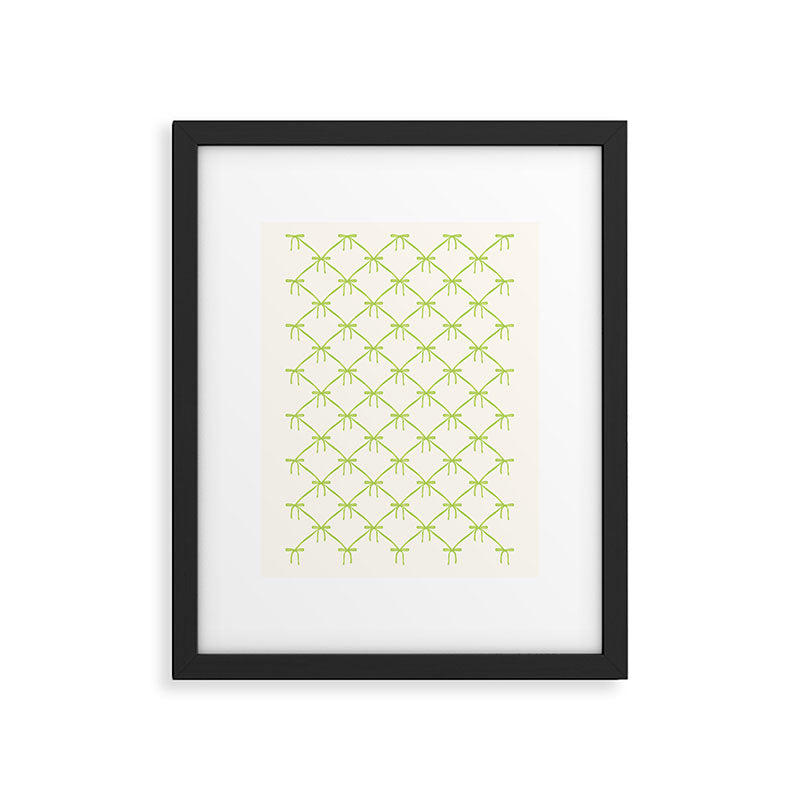 Bows & Ribbons Pattern V Green Framed Art Print Gallery Image 6