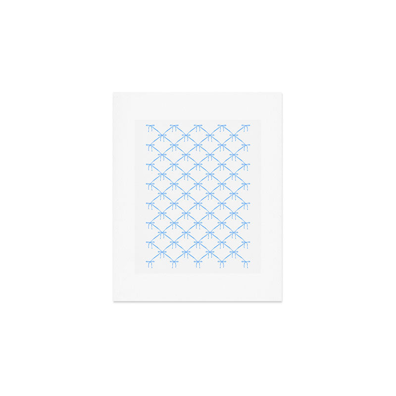 Bows & Ribbons Pattern VII Baby Blue Art Print Gallery Image 1