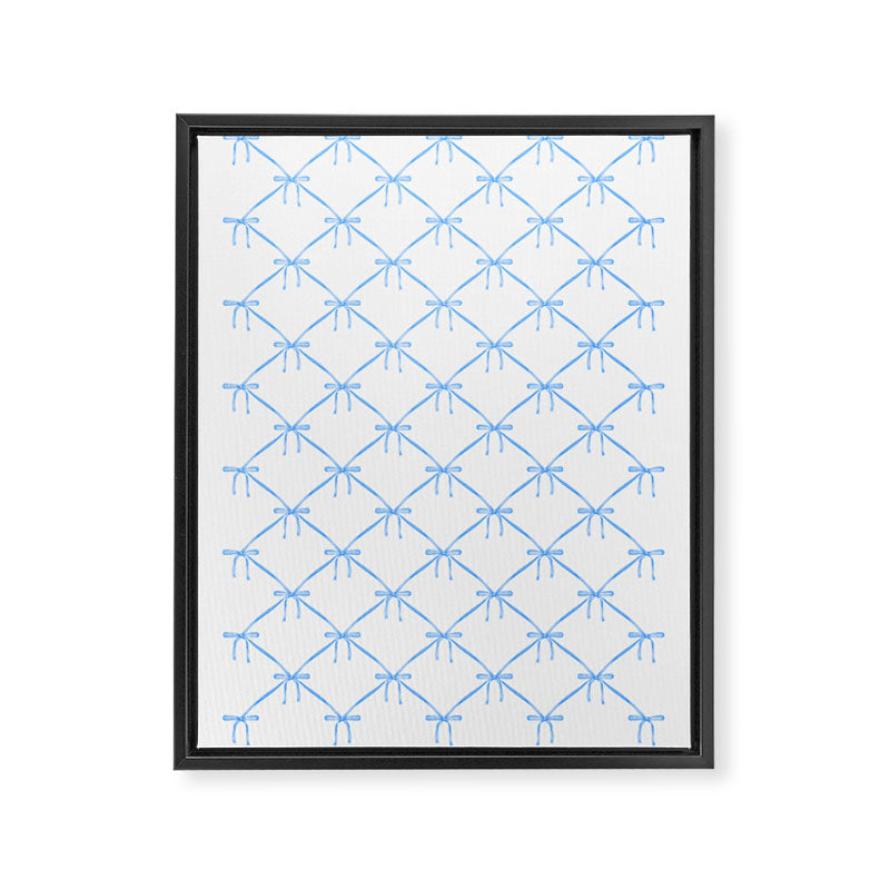 Bows & Ribbons Pattern VII Baby Blue Framed Canvas Print Gallery Image 8