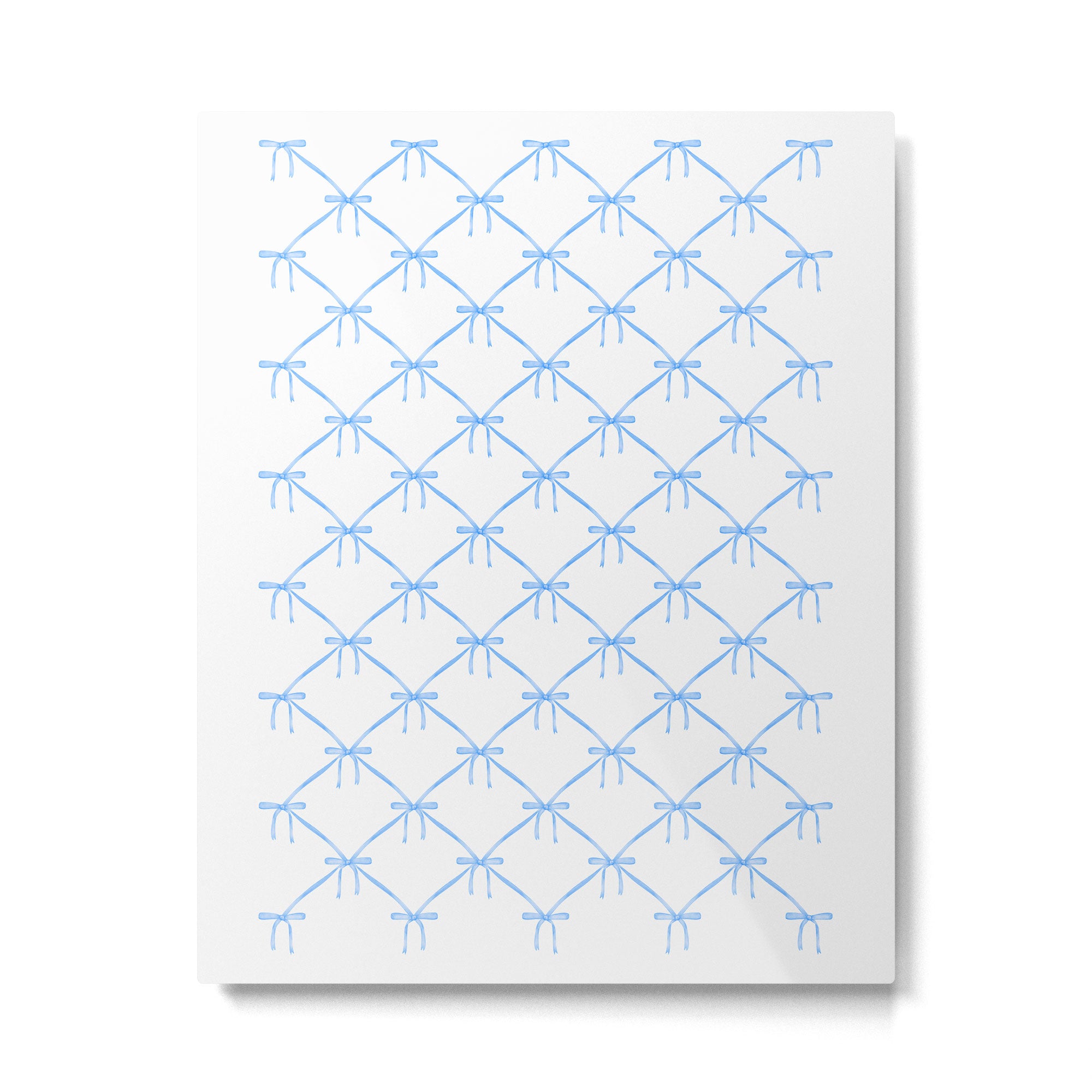 Bows & Ribbons Pattern VII Baby Blue Metal Print Gallery Image 6