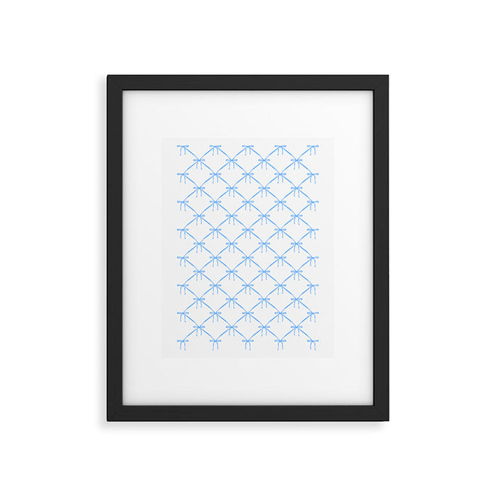 Bows & Ribbons Pattern VII Baby Blue Framed Art Print Gallery Image 1