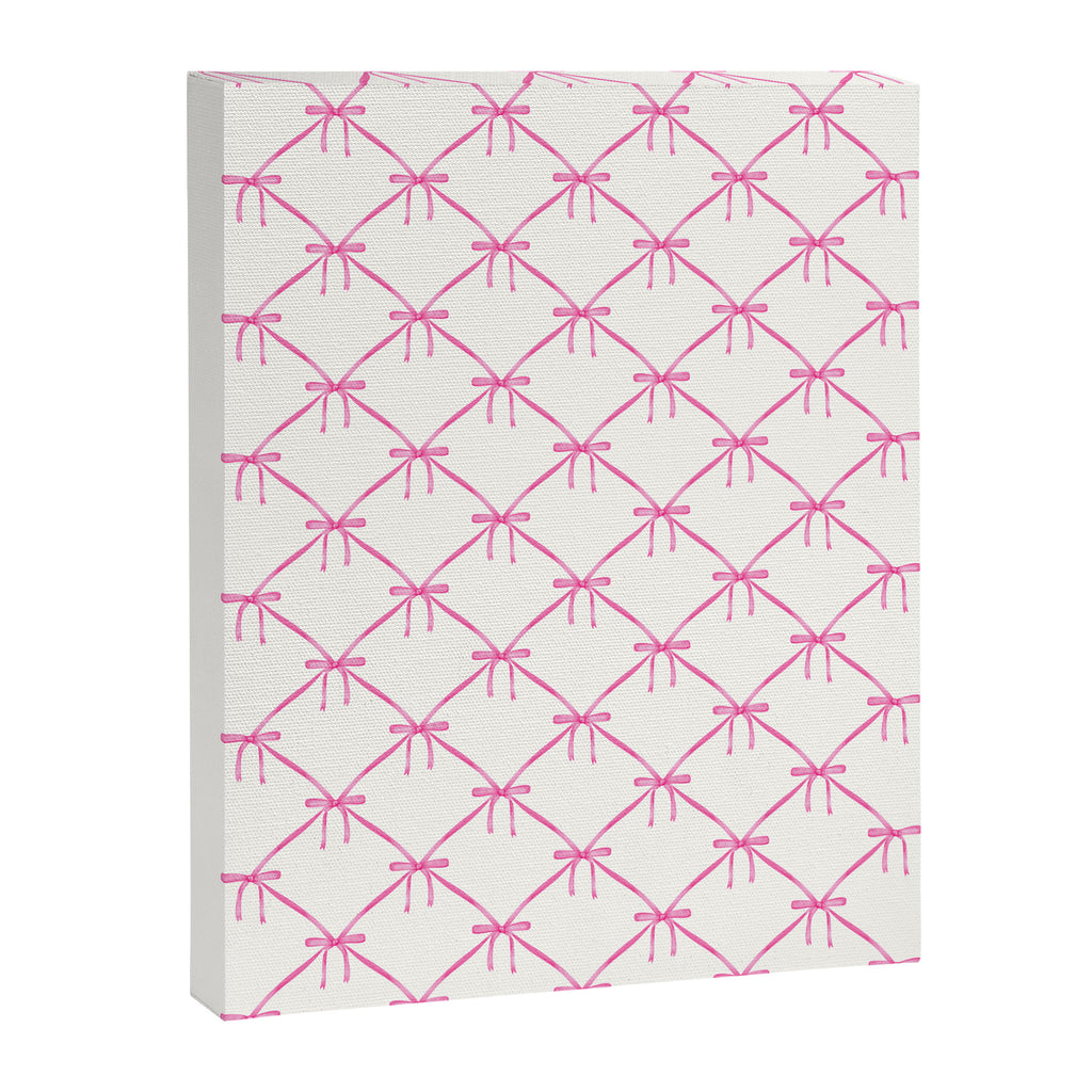 Bows & Ribbons Pattern VIII Y2K Pink Canvas Print Gallery Image 8