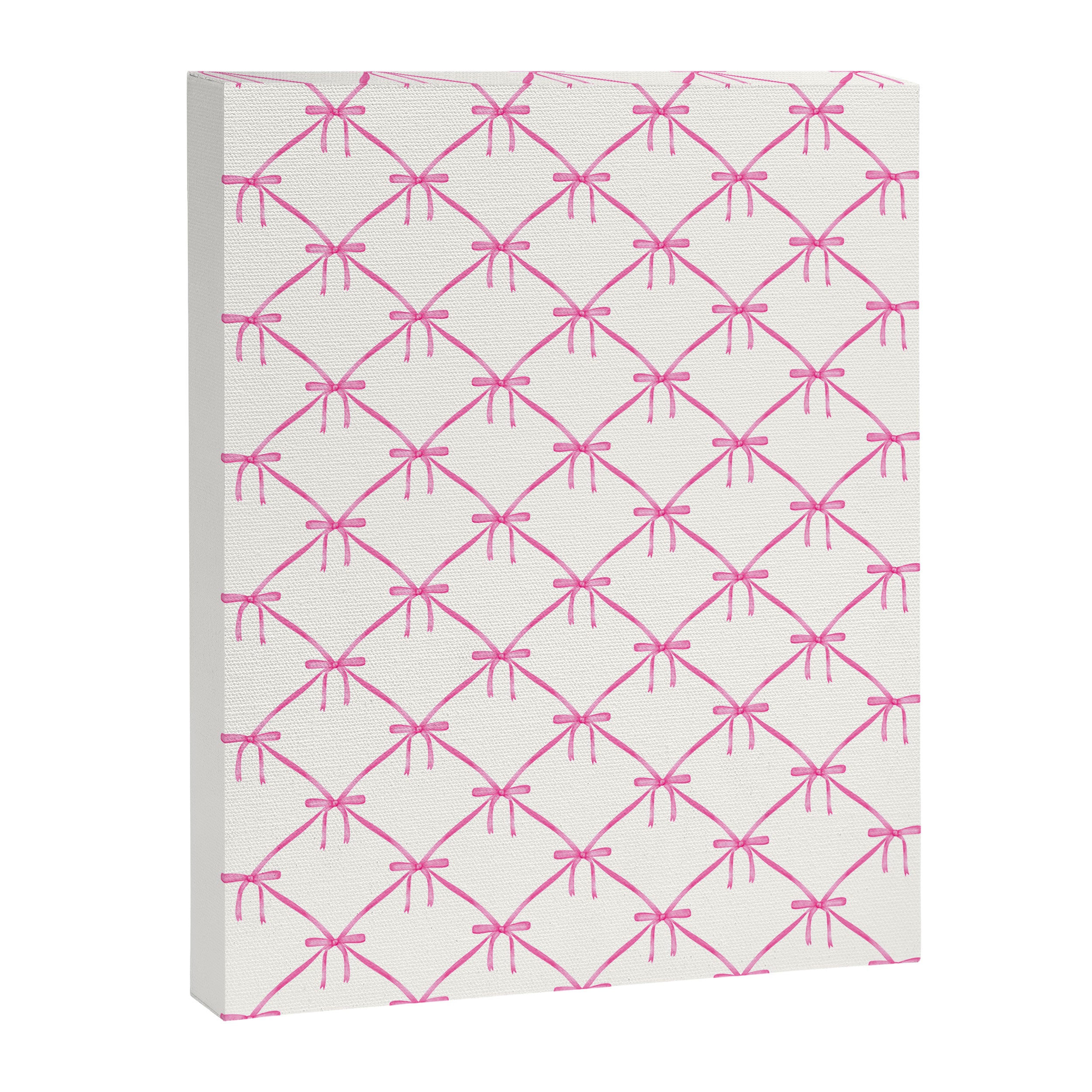 Bows & Ribbons Pattern VIII Y2K Pink Canvas Print Gallery Image 8