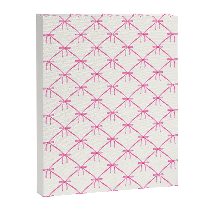 Bows & Ribbons Pattern VIII Y2K Pink Canvas Print Gallery Image 1