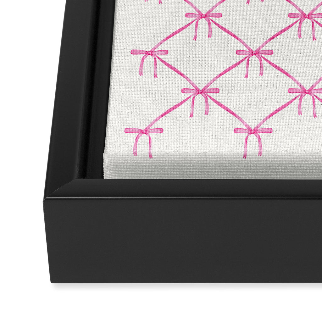 Bows & Ribbons Pattern VIII Y2K Pink Framed Canvas Print Gallery Image 3