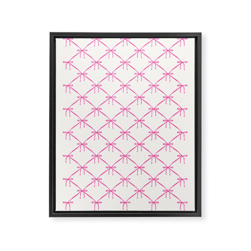 Bows & Ribbons Pattern VIII Y2K Pink Framed Canvas Print Gallery Image 8