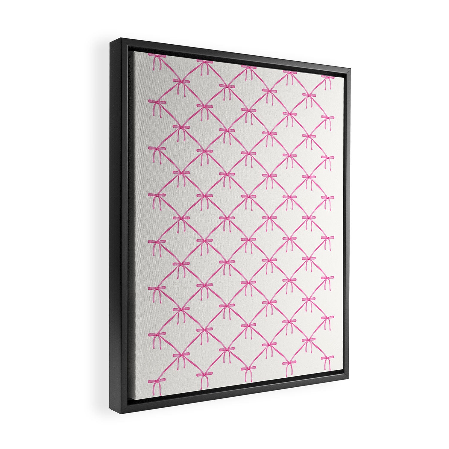 Bows & Ribbons Pattern VIII Y2K Pink Framed Canvas Print Gallery Image 2