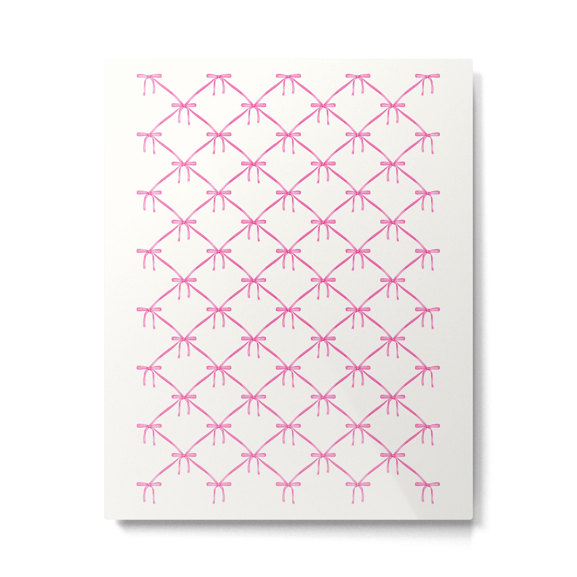 Bows & Ribbons Pattern VIII Y2K Pink Metal Print Gallery Image 6