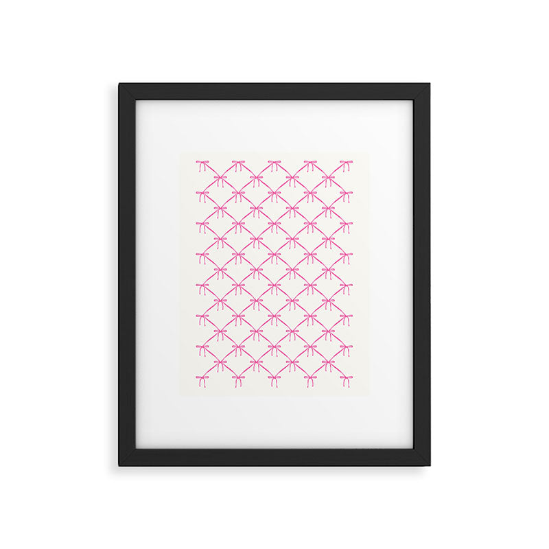 Bows & Ribbons Pattern VIII Y2K Pink Framed Art Print Gallery Image 6