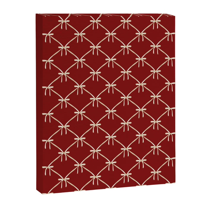 Bows & Ribbons Pattern XI Ruby Red Canvas Print Gallery Image 1