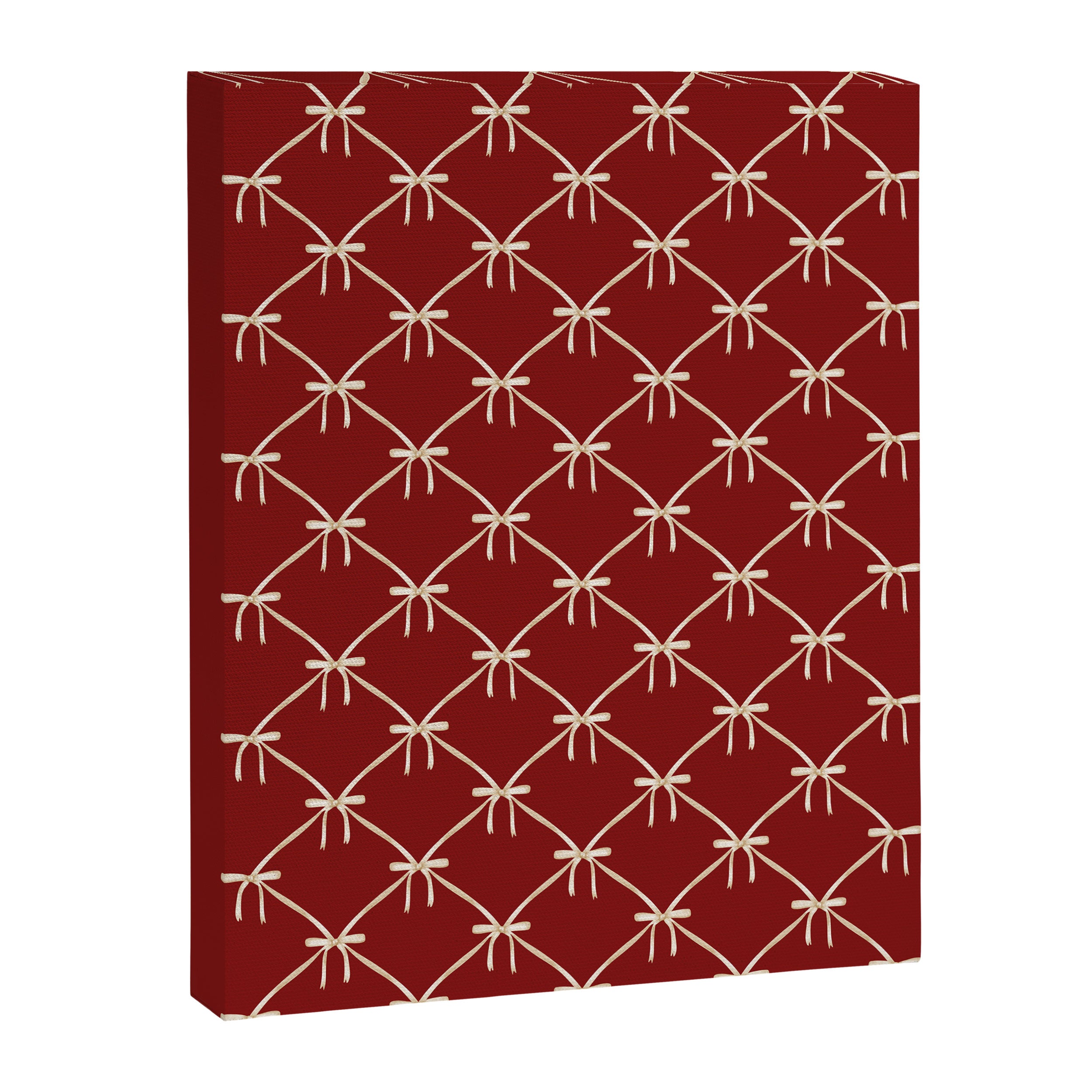 Bows & Ribbons Pattern XI Ruby Red Canvas Print Gallery Image 8