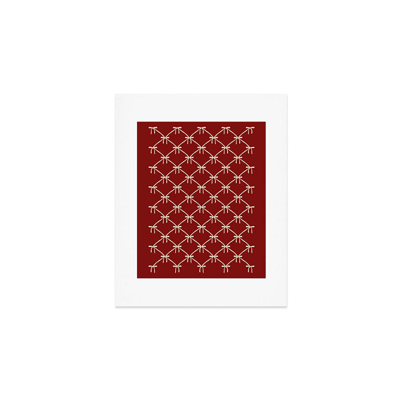 Bows & Ribbons Pattern XI Ruby Red Art Print Gallery Image 1