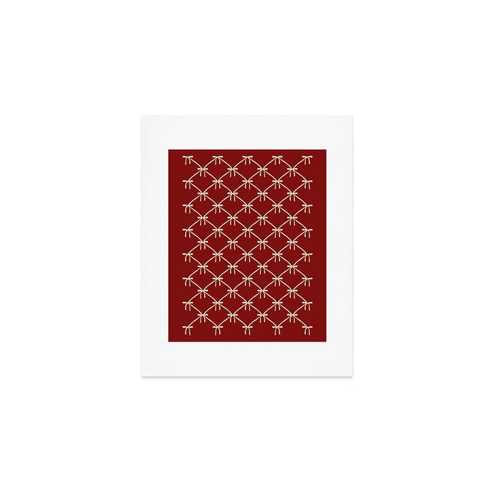 Bows & Ribbons Pattern XI Ruby Red Art Print Gallery Image 1