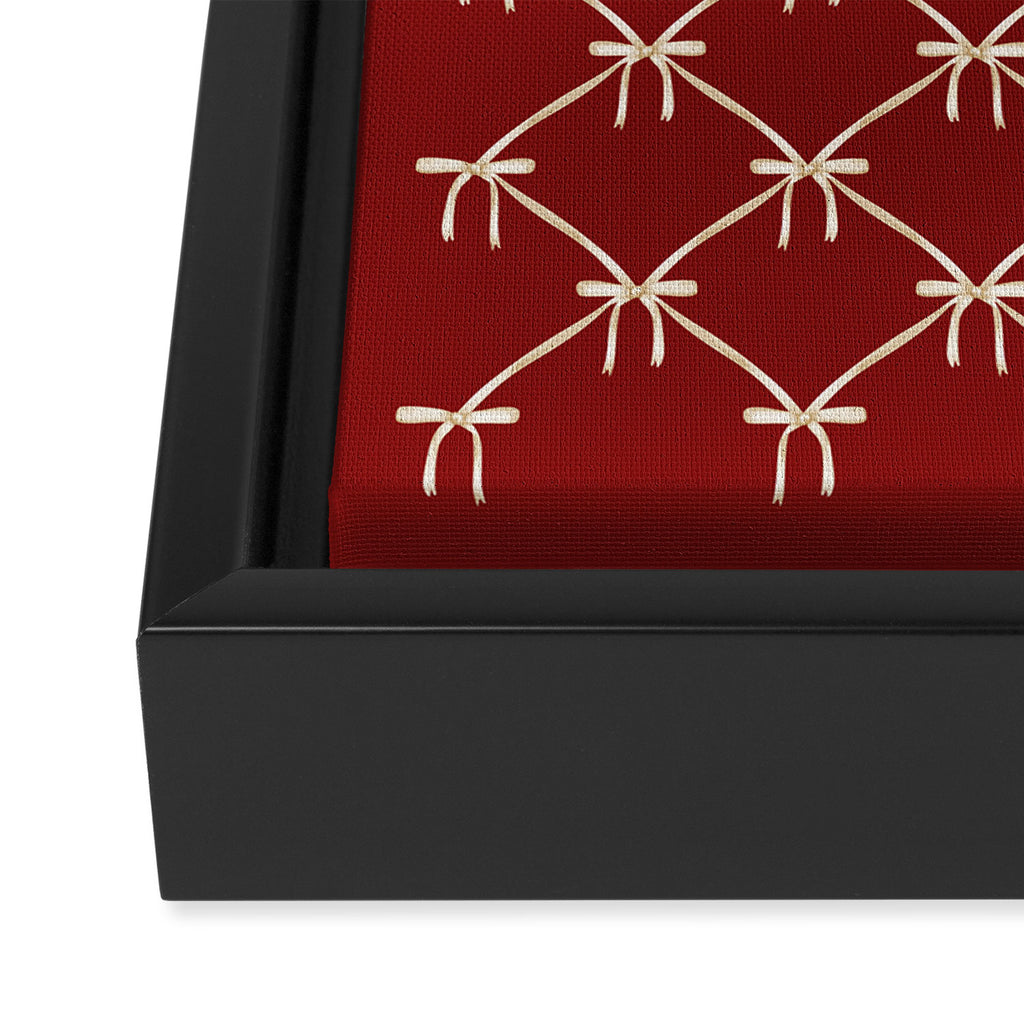 Bows & Ribbons Pattern XI Ruby Red Framed Canvas Print Gallery Image 3