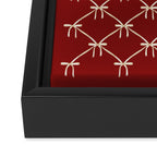 Bows & Ribbons Pattern XI Ruby Red Framed Canvas Print Gallery Image 3