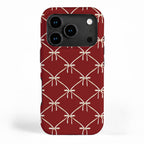 Bows & Ribbons Pattern XI Ruby Red iPhone Case Gallery Image 1
