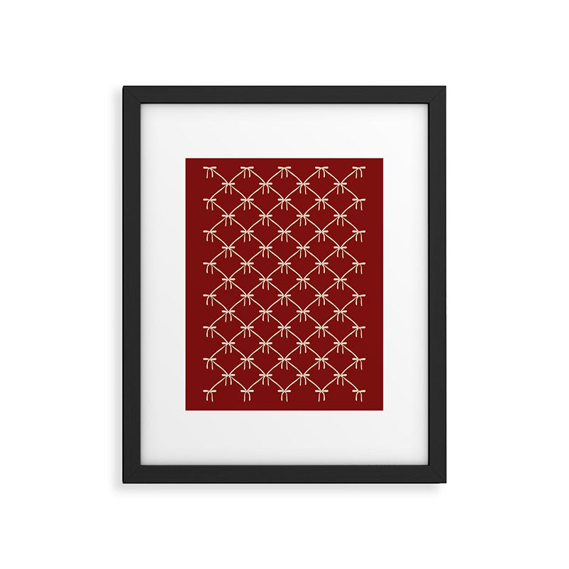 Bows & Ribbons Pattern XI Ruby Red Framed Art Print Gallery Image 6