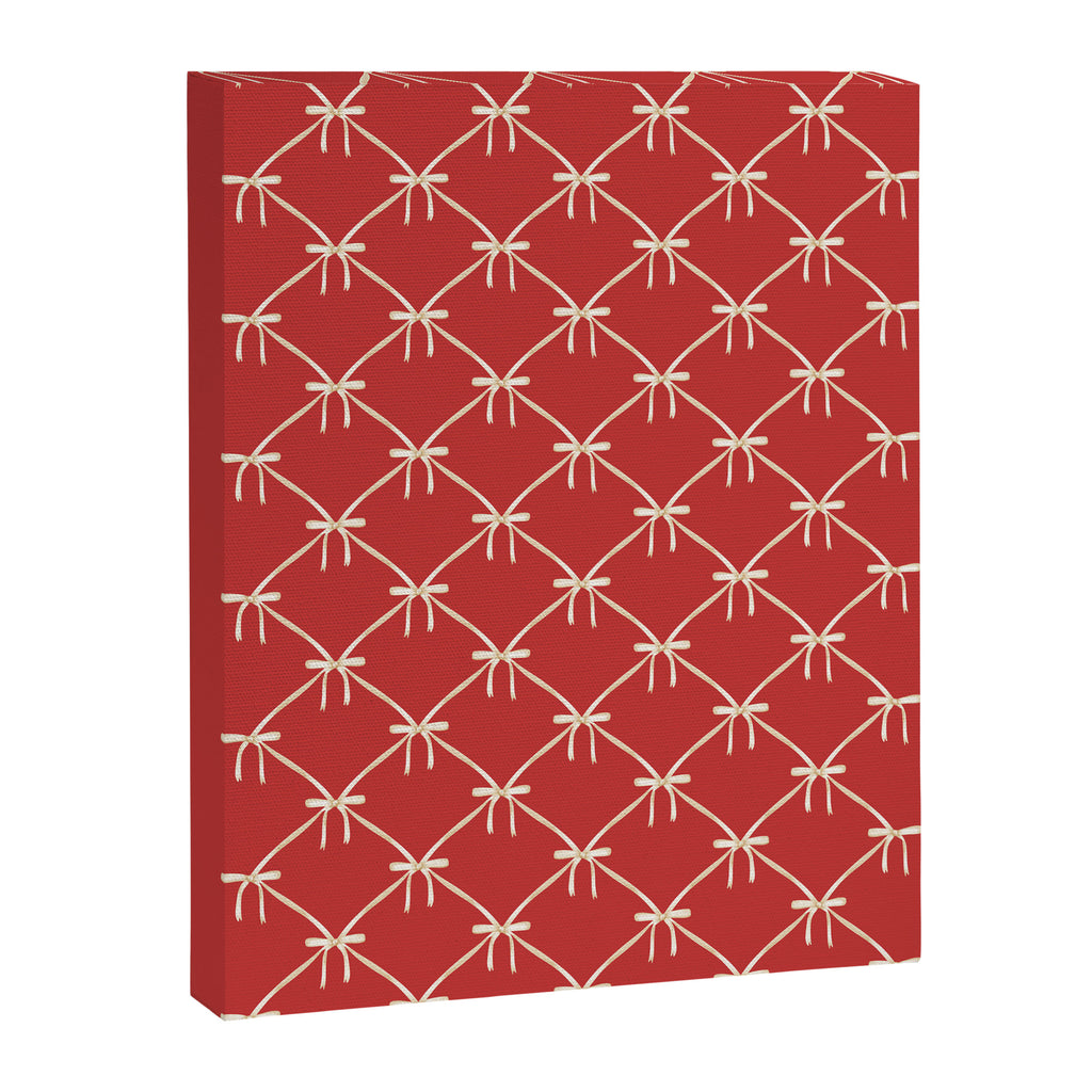 Bows & Ribbons Pattern XII Cherry Red Canvas Print Gallery Image 8