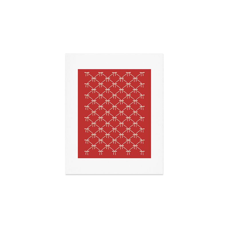 Bows & Ribbons Pattern XII Cherry Red Art Print Gallery Image 1