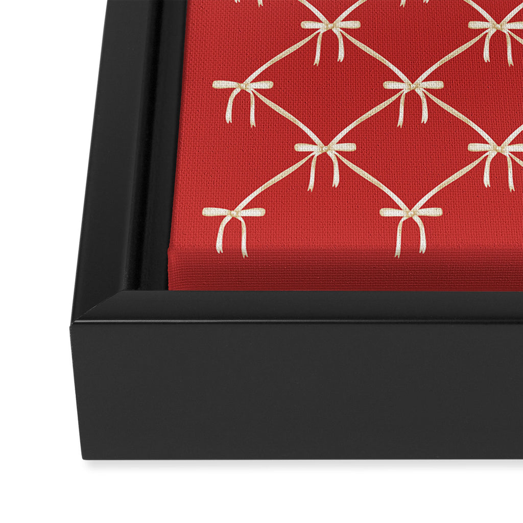 Bows & Ribbons Pattern XII Cherry Red Framed Canvas Print Gallery Image 3