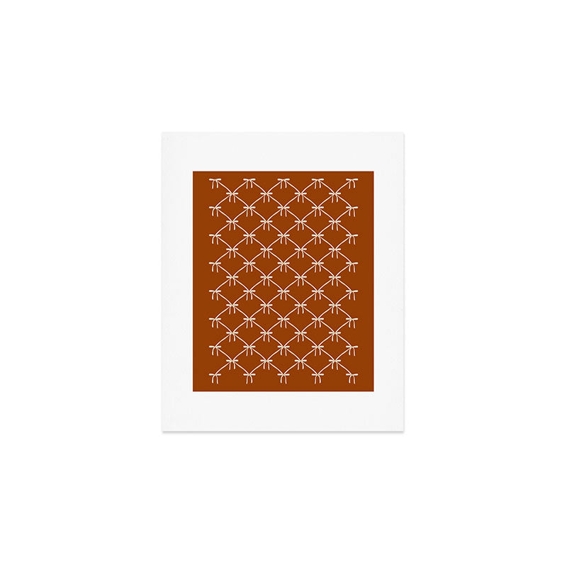 Bows & Ribbons Pattern XIV Rust Art Print Gallery Image 1