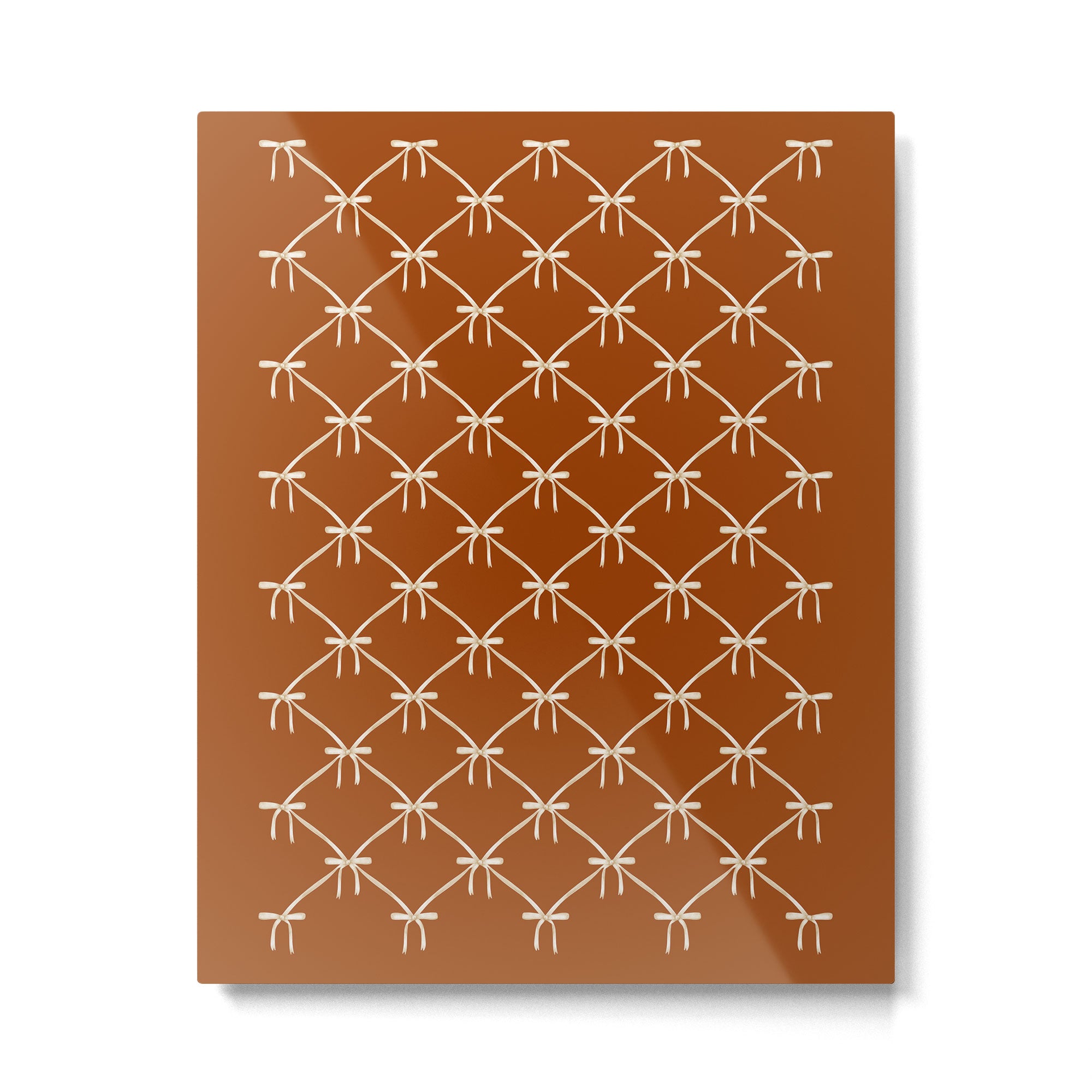 Bows & Ribbons Pattern XIV Rust Metal Print Gallery Image 6