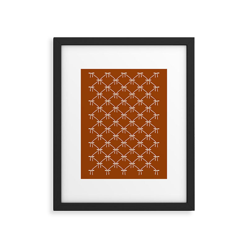 Bows & Ribbons Pattern XIV Rust Framed Art Print Gallery Image 6