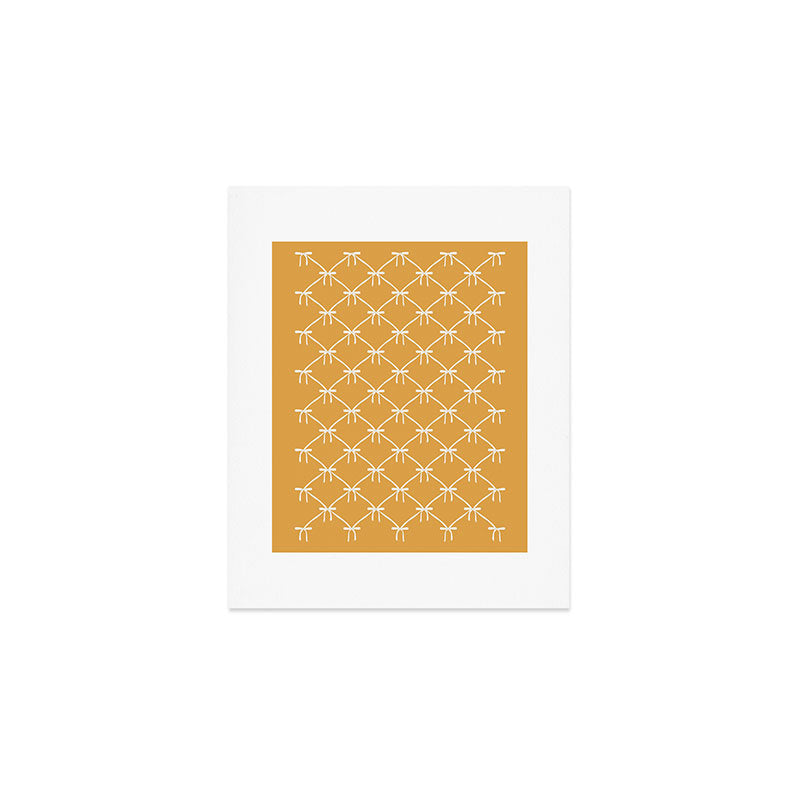 Bows & Ribbons Pattern XIX Peach Orange Art Print Gallery Image 1