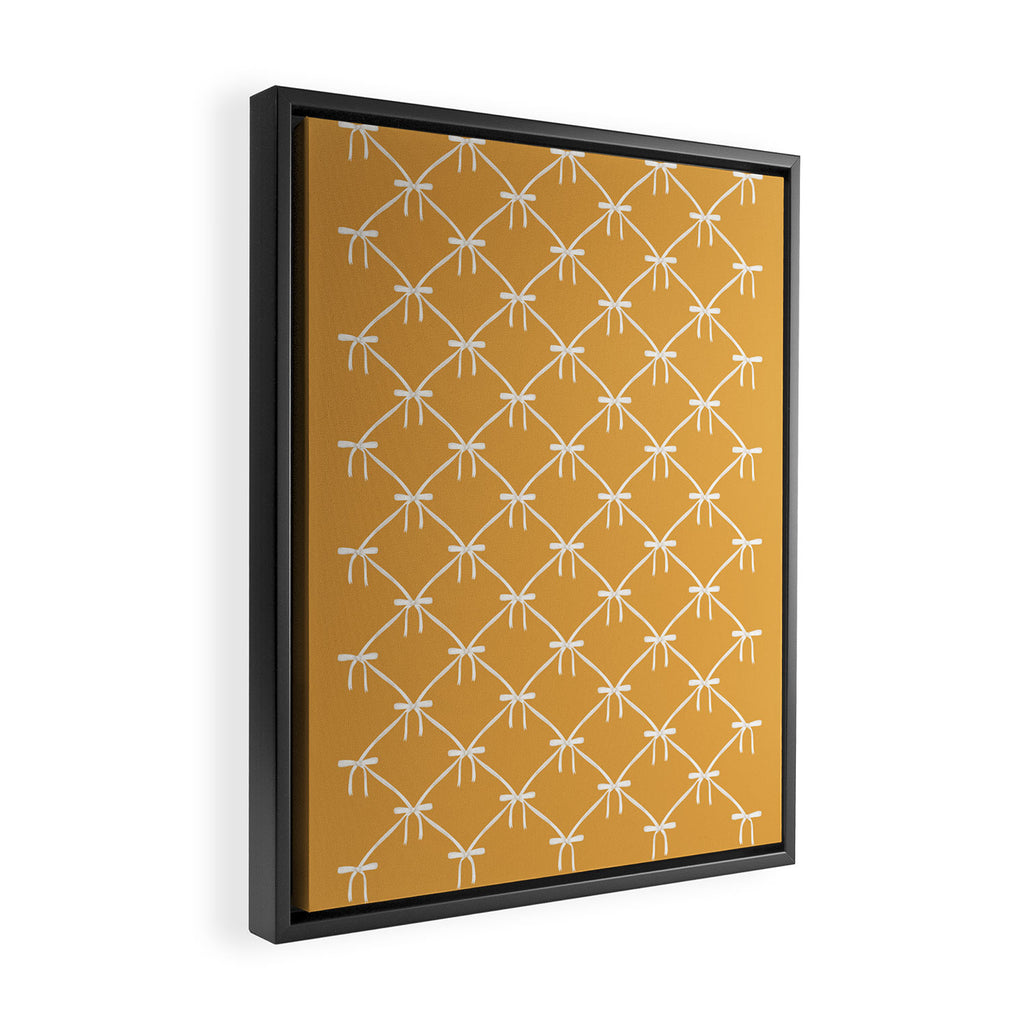 Bows & Ribbons Pattern XIX Peach Orange Framed Canvas Print Gallery Image 2