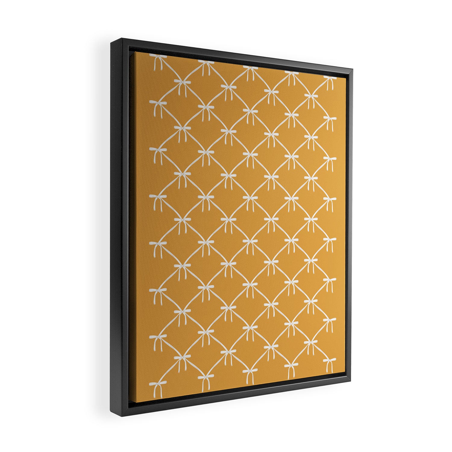 Bows & Ribbons Pattern XIX Peach Orange Framed Canvas Print Gallery Image 2