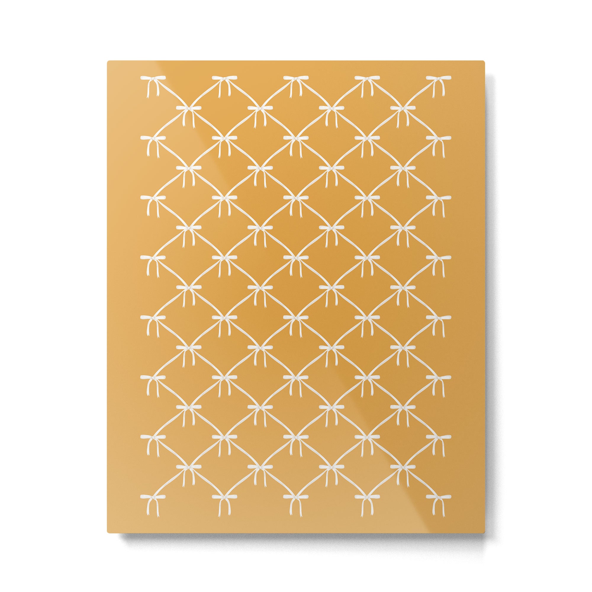 Bows & Ribbons Pattern XIX Peach Orange Metal Print Gallery Image 6