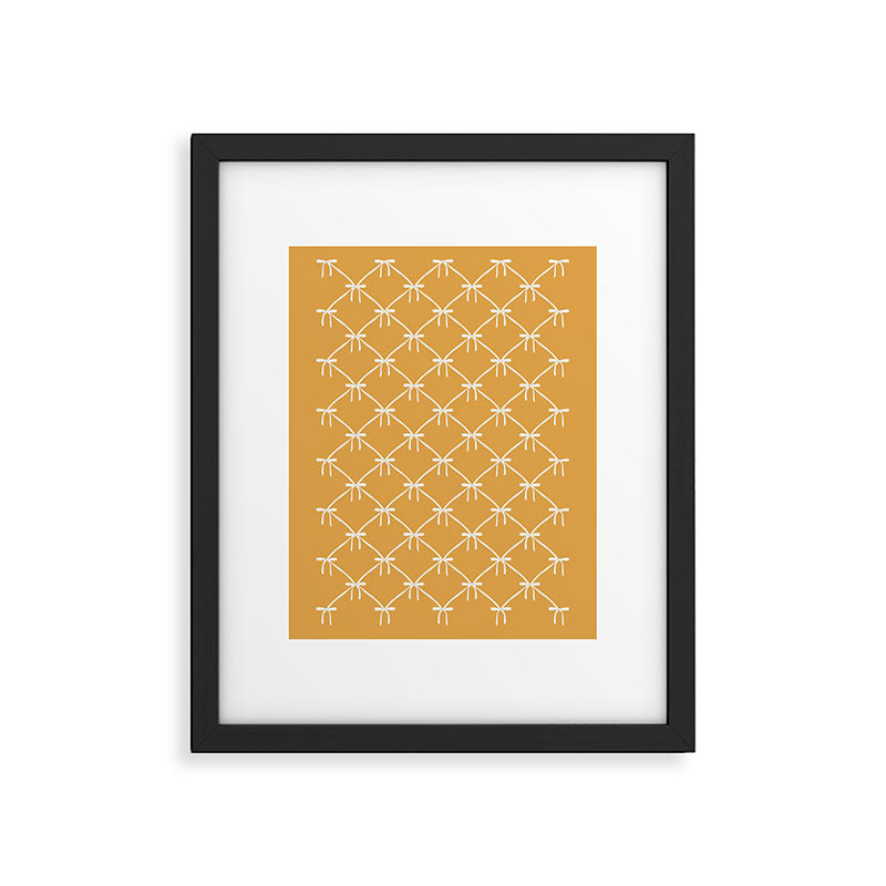 Bows & Ribbons Pattern XIX Peach Orange Framed Art Print Gallery Image 6