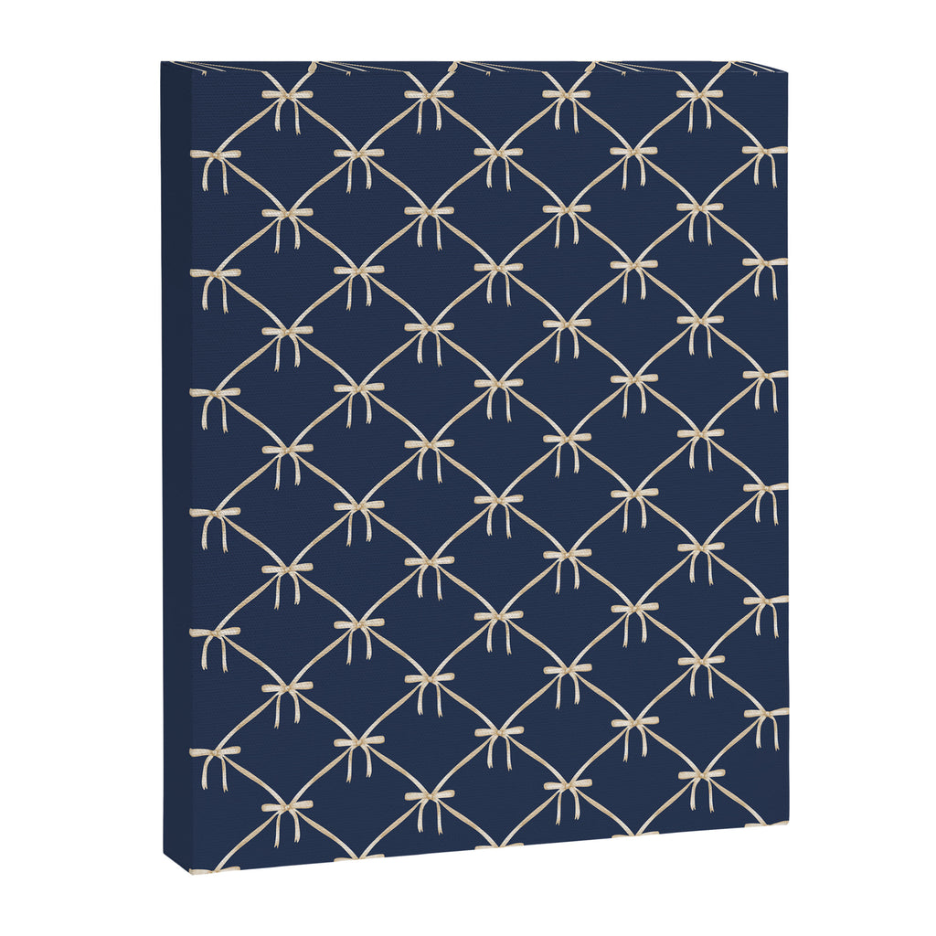 Bows & Ribbons Pattern XLII Dark Navy Blue Canvas Print Gallery Image 8