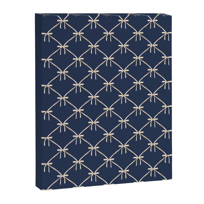 Bows & Ribbons Pattern XLII Dark Navy Blue Canvas Print Gallery Image 1