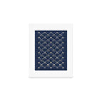 Bows & Ribbons Pattern XLII Dark Navy Blue Art Print Gallery Image 1