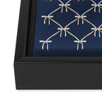 Bows & Ribbons Pattern XLII Dark Navy Blue Framed Canvas Print Gallery Image 3