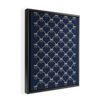 Bows & Ribbons Pattern XLII Dark Navy Blue Framed Canvas Print Gallery Image 2