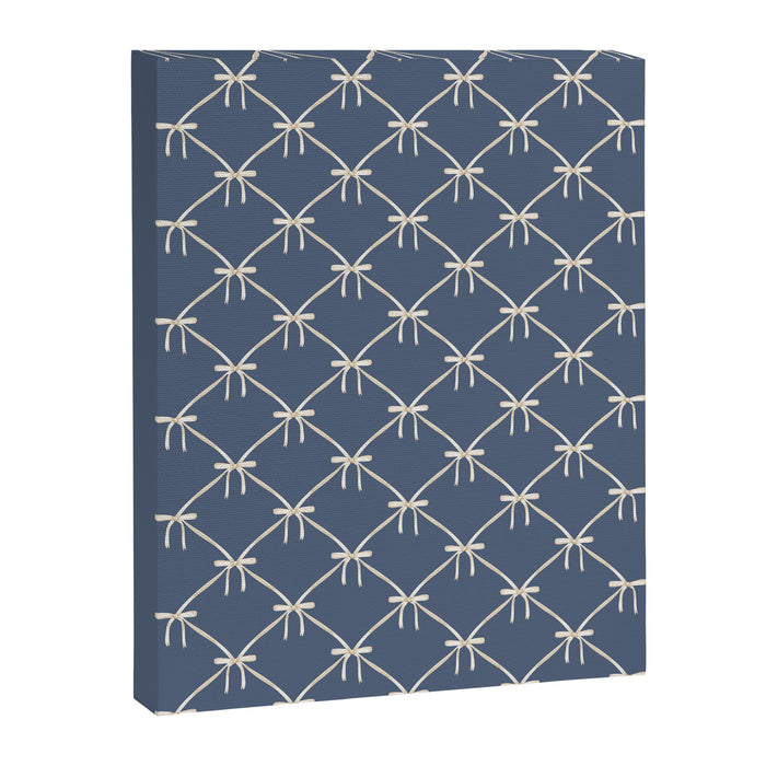 Bows & Ribbons Pattern XLIII Neutral Blue Canvas Print Gallery Image 1